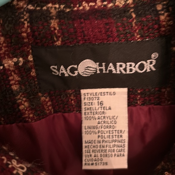 Sag Harbor plaid autumnal casual blazer w/zip. - Picture 7 of 7